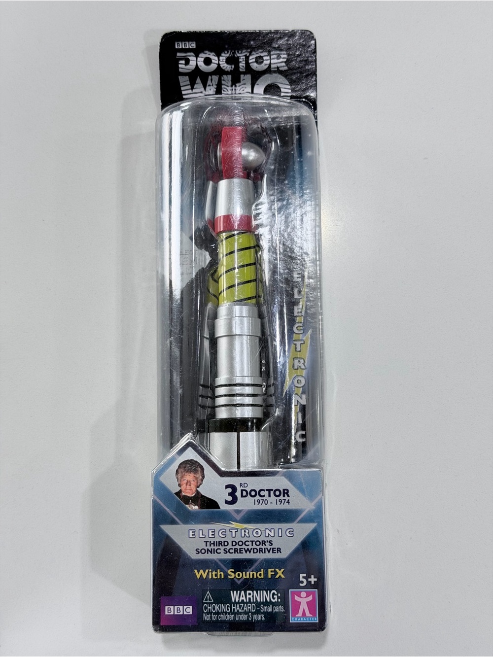 3rd Doctor Electronic Sonic Screwdriver - Silver/Yellow/Red